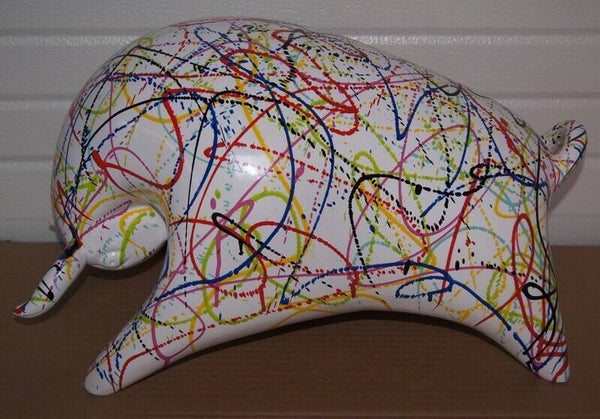 K92 Funny toro stier wit spin multicolore polyester résine 54 cm