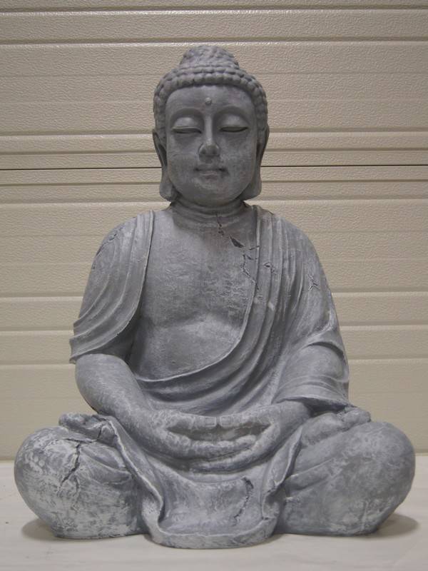 DB104 Curiosa boeddha zit steen antiek polyester résine 67 cm