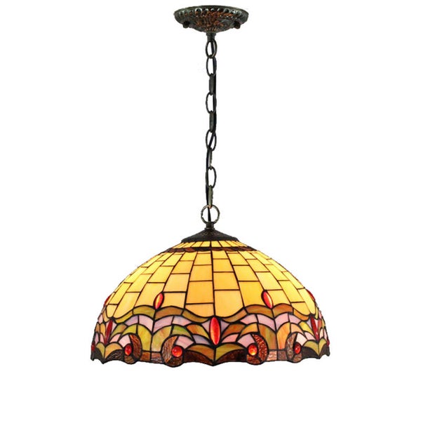 PL160012-16 Hang Tiffany bruingeel victoriaaans 50 x 25 cm