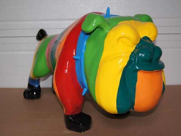 DHC84 Funny Hond Engelse bulldog streep multicolor polyester résine 35X70 CM