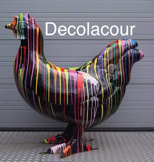 M9 Kip wit pluim multicolore drop polyester résine 166 cm