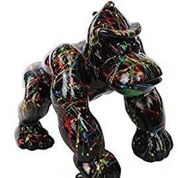 DG53 Jungle Gorilla aap multicolor wit of zwart spin op 4 poten  40 cm