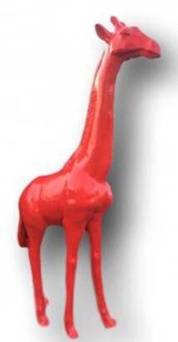 G6 Jungle Giraffe rood staand  polyester résine 220 CM