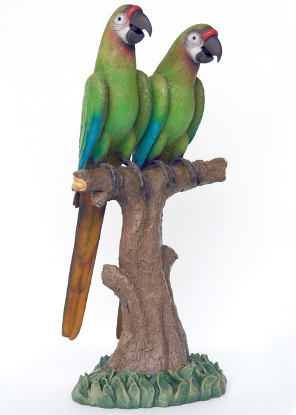 Pluim Koppel papegaai op boomstam 110 cm