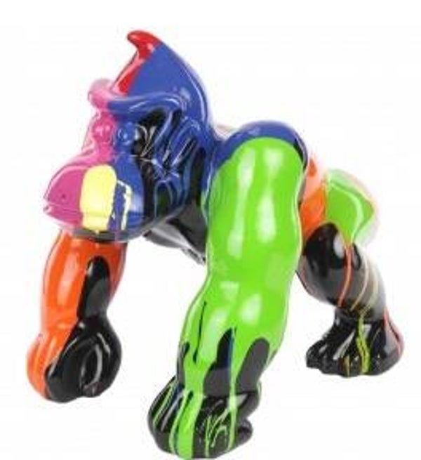 DG53 Jungle Gorilla aap zwart multicolor drop op 4 poten  40 cm