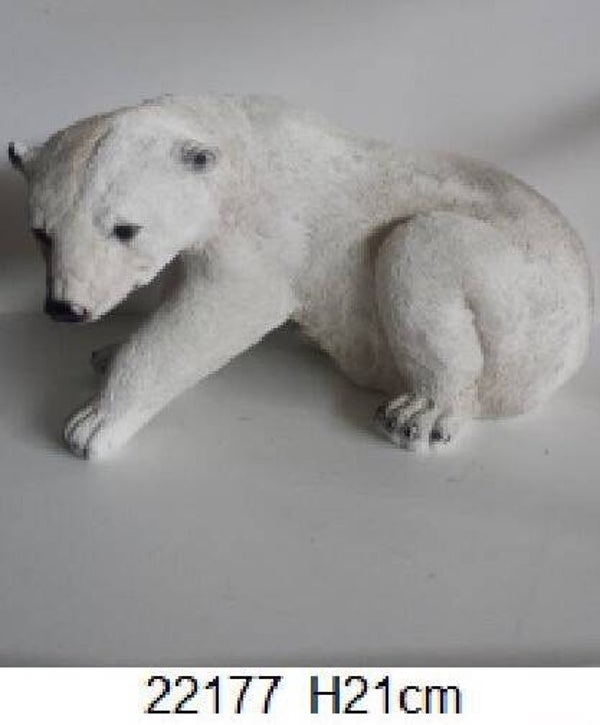 22177 liggende sneeuw beer 21 cm