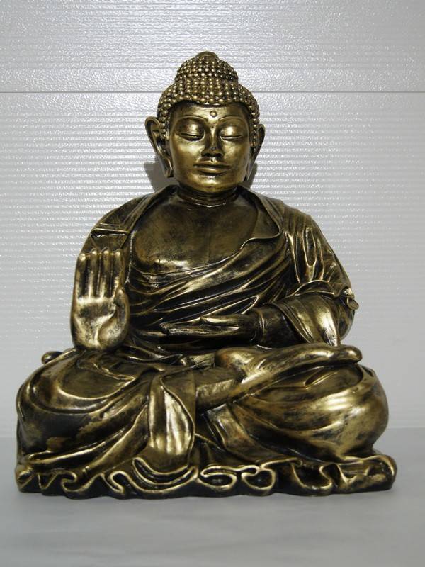 DB35 Curiosa Boeddha zit brons antiek polyester résine 58 cm