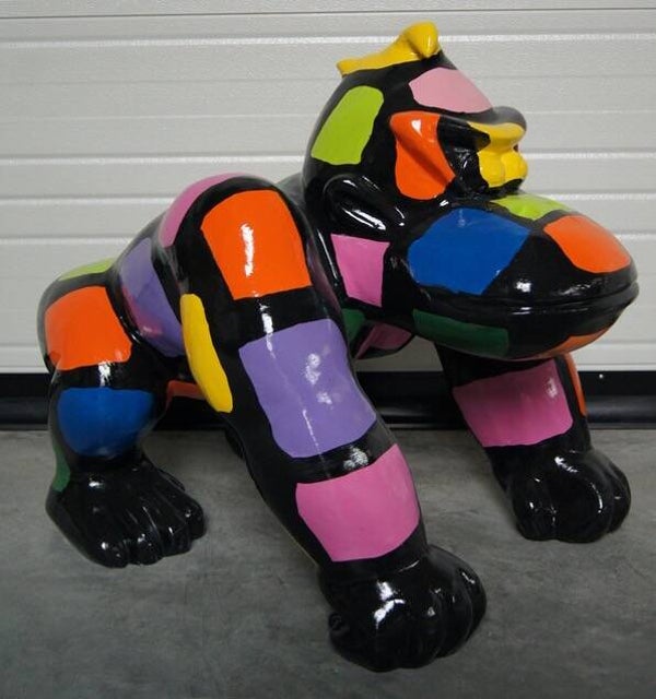 DG59 Jungle Gorilla apen block multicolor  op 4 poten 70 cm