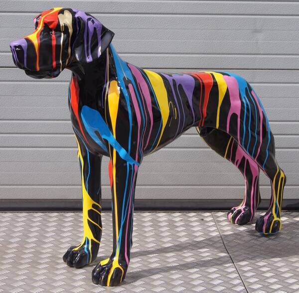 Bos DHC62c Jacht hond zwart multicolor drop polyester résine 100 x 120 cm