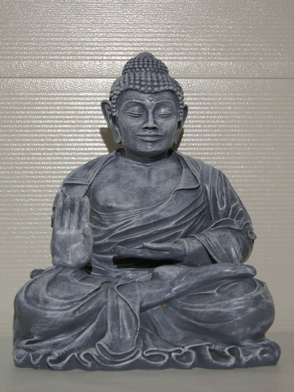 DB34 Curiosa Boeddha zit steen antiek polyester résine 64 cm