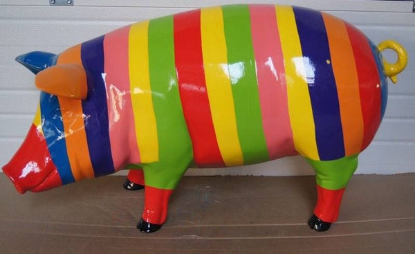 L5 DHD Varken streep multicolor polyester résine 60 X 90 CM