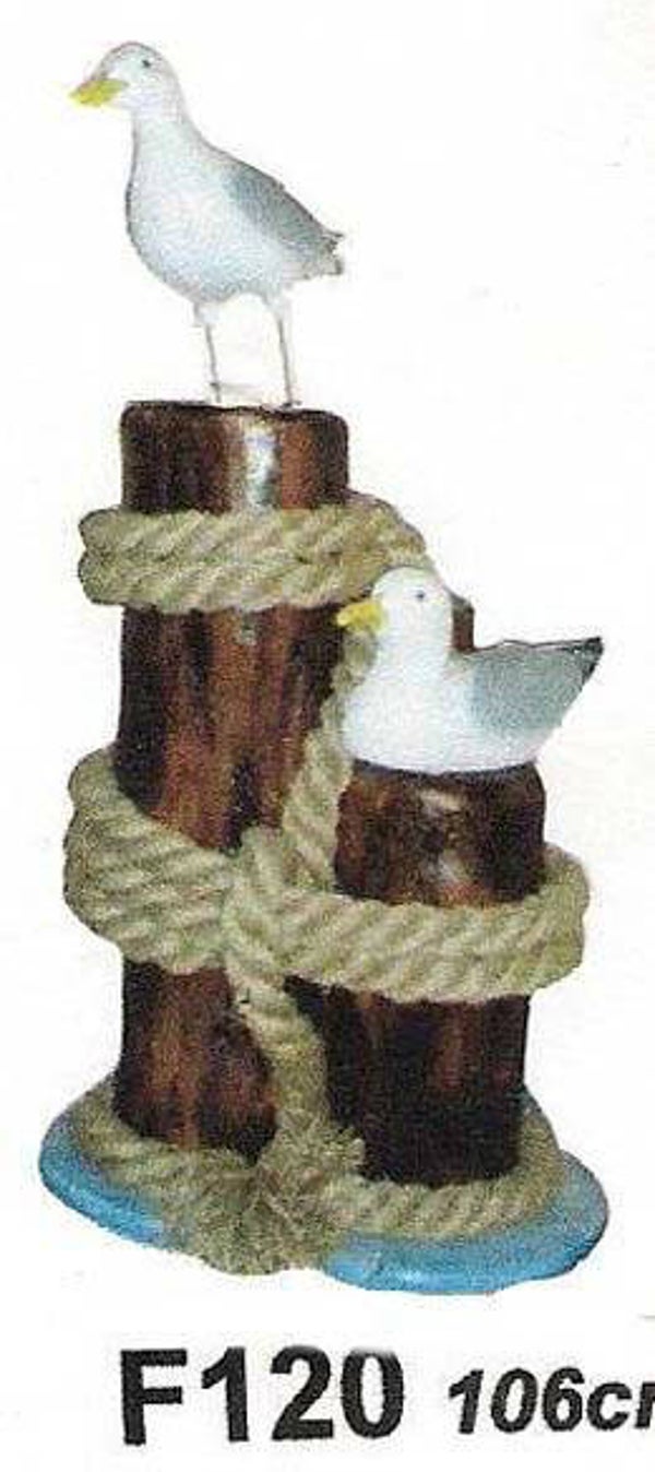 F120 pluim havenblok met meeuwen  polyester résine 110 CM