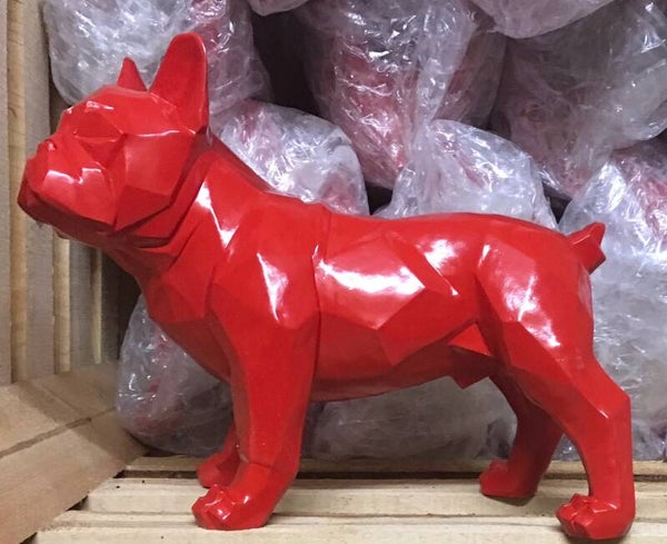DHC49k France Buldog origami rood wit of zwart 35x40 cm