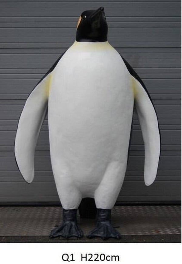 Q6 pluim  Pinguïn levensgroot  polyester résine 220 CM
