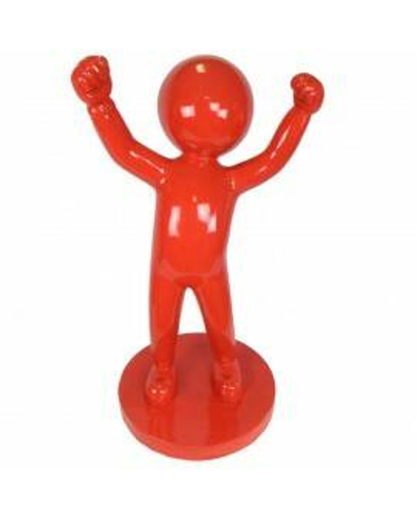 Figuur winnaar met open armen polyester résine 100 cm