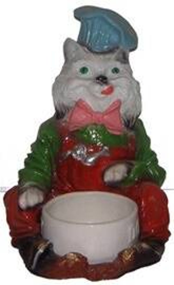 DKB50 Kat zittend met drinkbakje polyester résine 50 cm