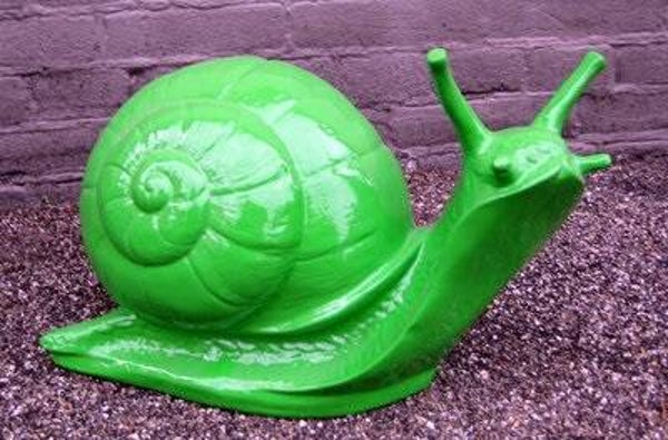 Reptil AZ126 N22 Slak  kleur groen polyester résine 24 cm