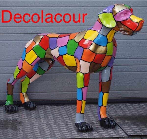 Bos DHC62e Jacht Hond multicolore block polyester résine 98x110cm