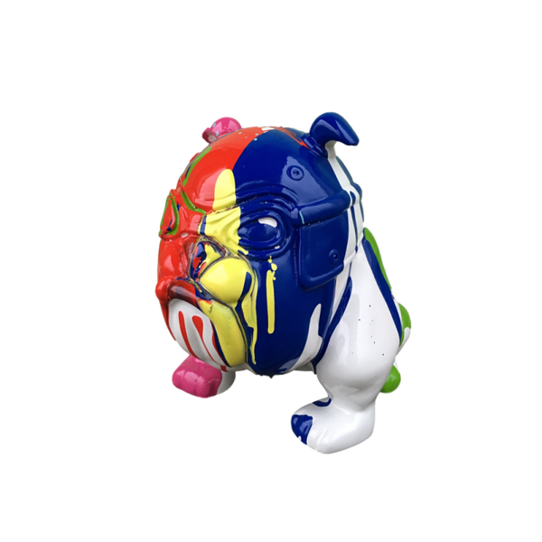 DHC25 Hond funny Engelse BULLDOG MOTARD MET BRIL ROOD POLYESTER RÉSINE 25 CM