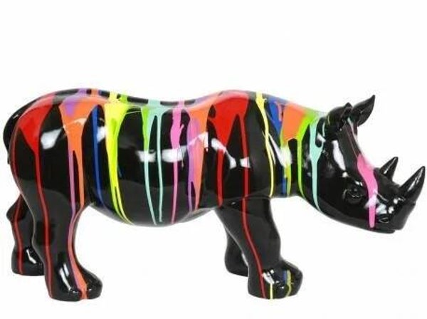 A797 Jungle  Neushoorn multicolor zwart drop 45 x  100 cm