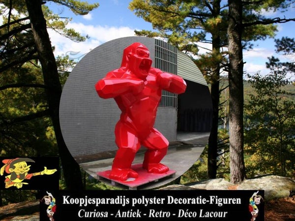 Gorilla aap origami King Kong Boxer XXL  zwart polyester  résine 170 cm