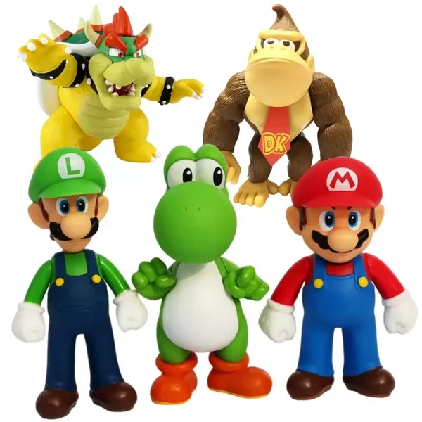 Super Mario Bros Pvc Actie Figuur Speelgoed Poppen 5 delig set