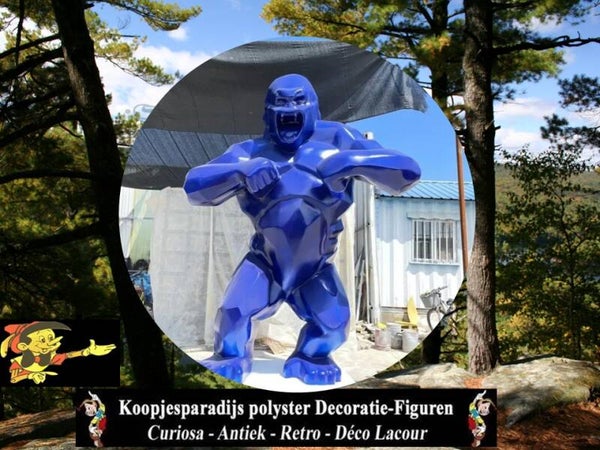 DAP170  King Kong aap origami blauw polyester résine 170 cm