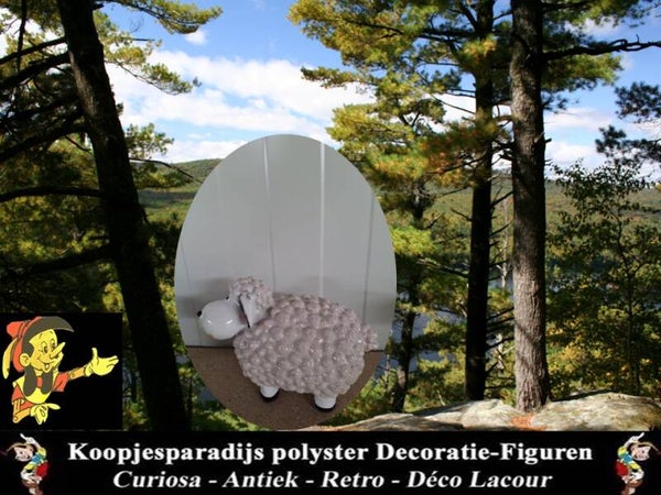 Cartoon bol schaap staand polyester résine 23 cm