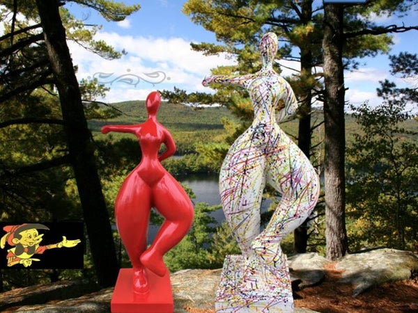 Design Dame rood polyester résine 85 cm