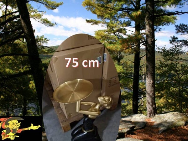 Dame geknield wit of zwart met schaal 75 cm