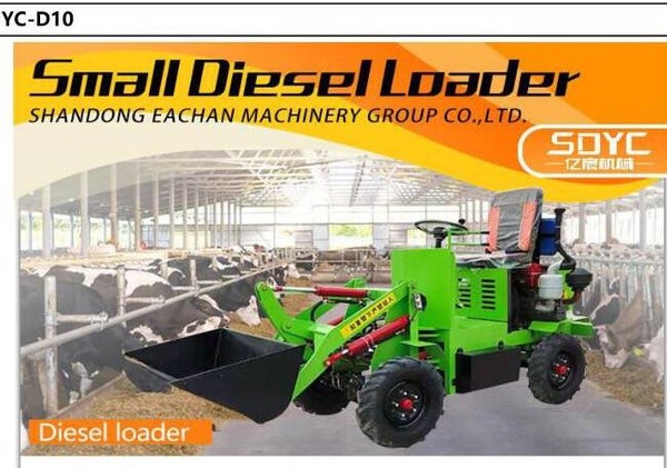YC-D10 Diesel lader 18HP 280 x 160 x 90 cm weegt 460kg