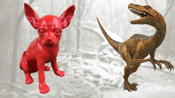 ART pop Chiwawa hond zit rood polyester résine 40 cm