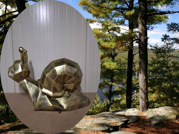 Slak antiek goud origami laminaat  60x90 x 32 cm