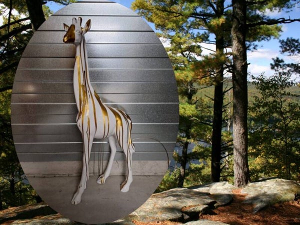 giraffe staand wit goud druip 180 cm