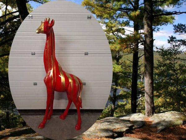 giraffe staand rood goud druip 180 cm