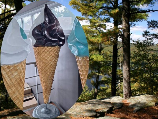 A1508 Horeca Ijscreem op voet polyester résine 220 cm