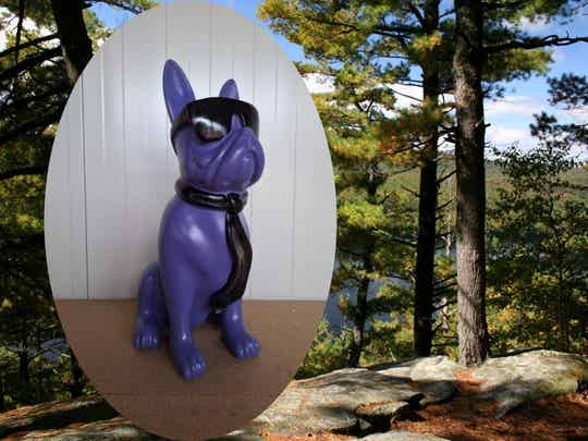 France buldog met das en bril kleur 45 cm VERP  4