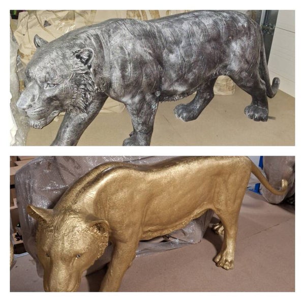 DT90  Teiger  zilver of brons polyester résine 90 x 230 cm