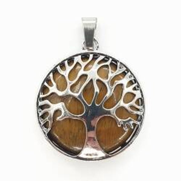 3107024 EDELSTEEN TREE OF LIFE PENDANT - TIJGER OOG verp 12