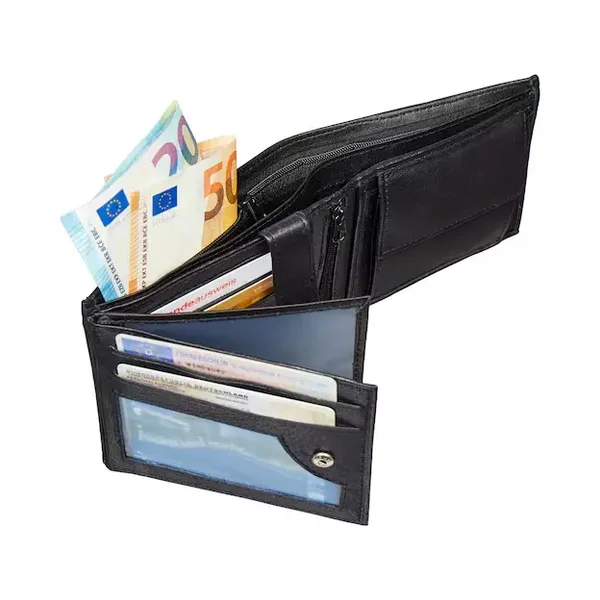 Leder geldbeugel zwart of bruin