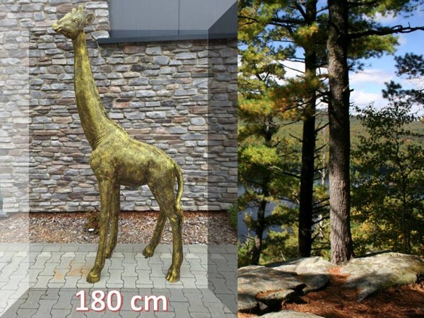 giraffe staand antiek goud 180 cm