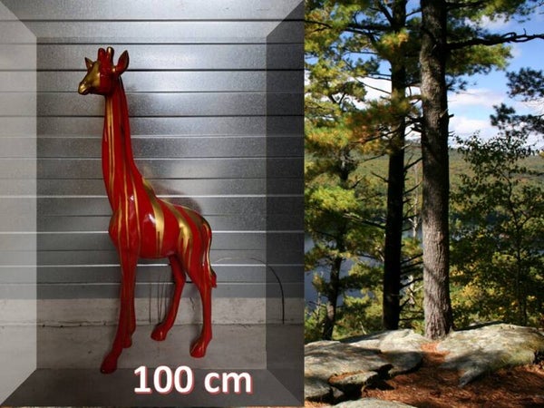 giraffe staand rood goud druip 100 cm