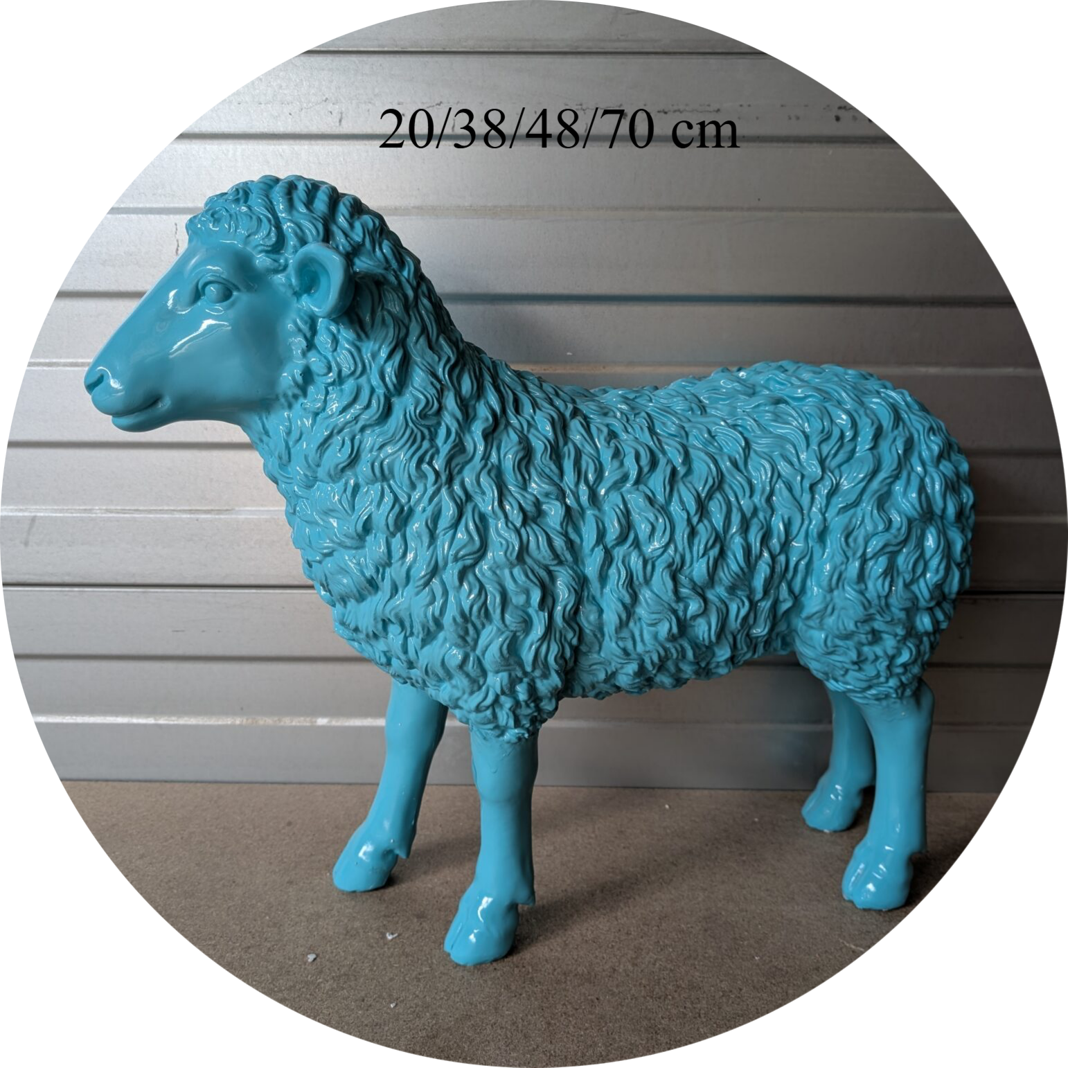 Schaap staand kleur fibre de verre laminaat 70 cm