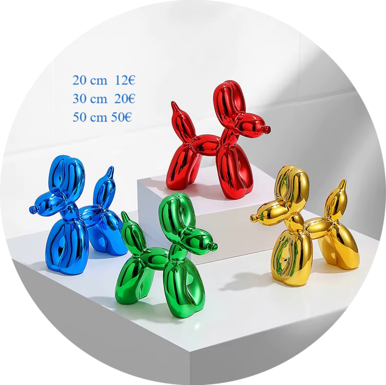 Design kunst sculpturen Ballon sculpture hond keramiek mix kleur 16 x 5 x 20 cm verp 1/24