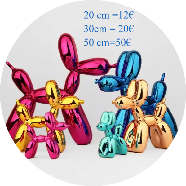 Design kunst sculpturen Ballon hond diverse kleuren 20 cm verp 1/1O