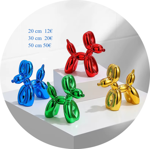 Design kunst sculpturen Ballon sculpture hond keramiek mix kleur 16 x 5 x 20 cm verp 1/24