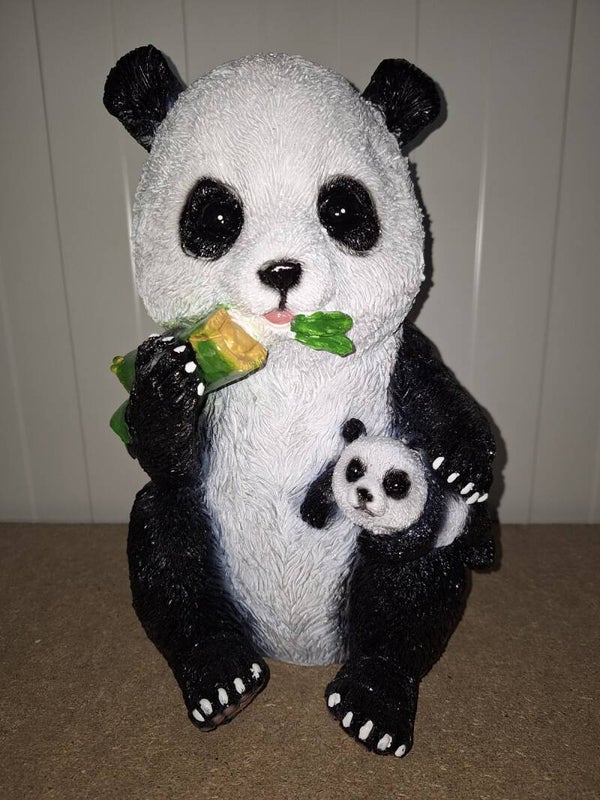Panda zit met baby 50 cm