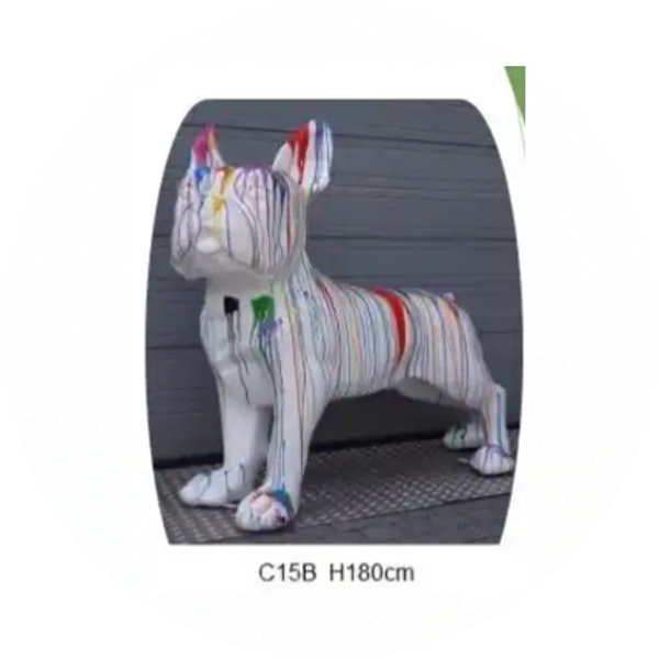 DHC15 Hond France buldog XXL multicolor streep 180 x 155 cm