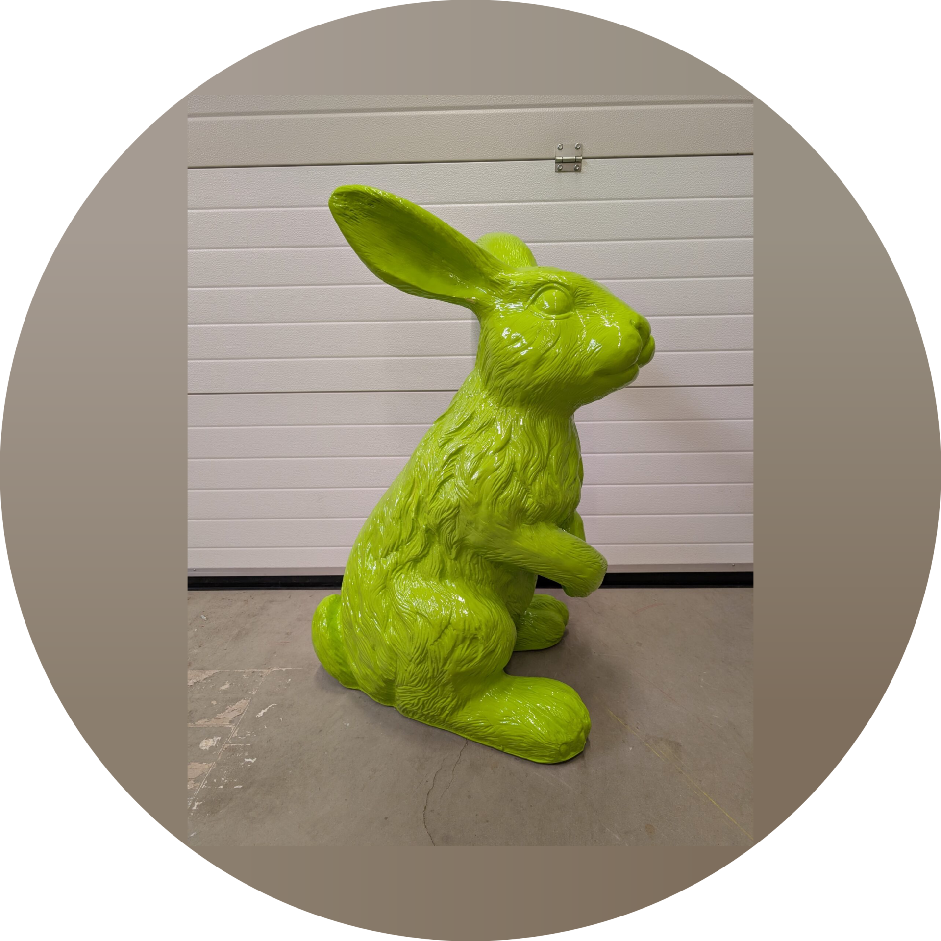 Konijn zit groen polyester résine 115 cm