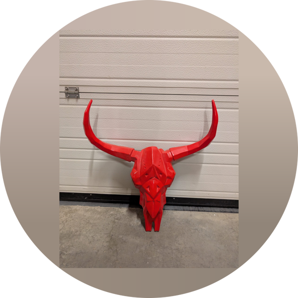 Schedel kleur origami 68 cm